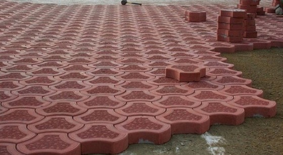 Тротуарная плитка из розового гранитного отсева